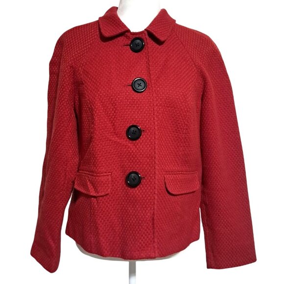 Briggs New York Jackets & Blazers - Vintage Classic Red Briggs New York Wool Blend Textured Blazer Jacket Size 10